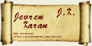 Jevrem Karan vizit kartica